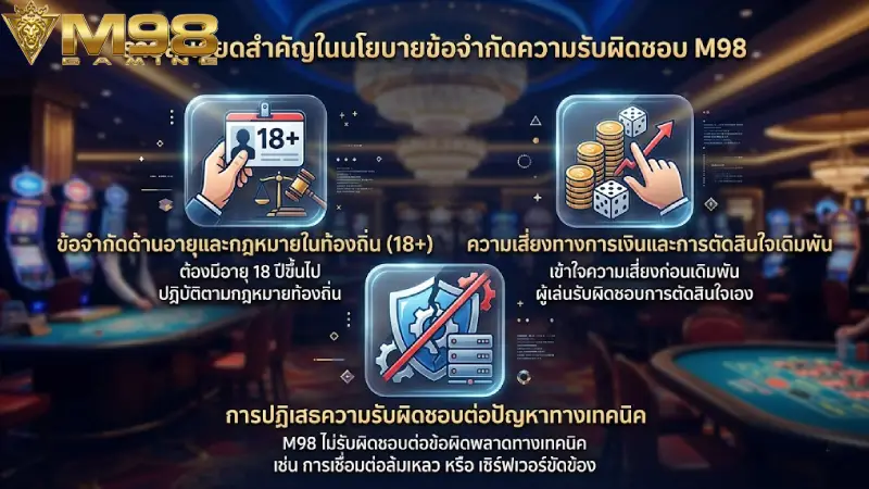 รายละเอียดสำคัญในนโยบายข้อจำกัดความรับผิดชอบ M98