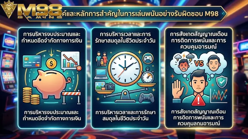 วัตถุประสงค์และหลักการสำคัญใน การเล่นพนันอย่างรับผิดชอบ M98